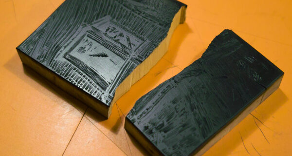 broken wood engraving block